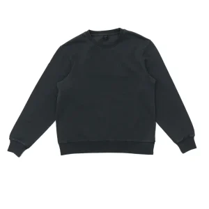 DEUS SHIELD GARMENT DYED CREW - ANTHRACITE