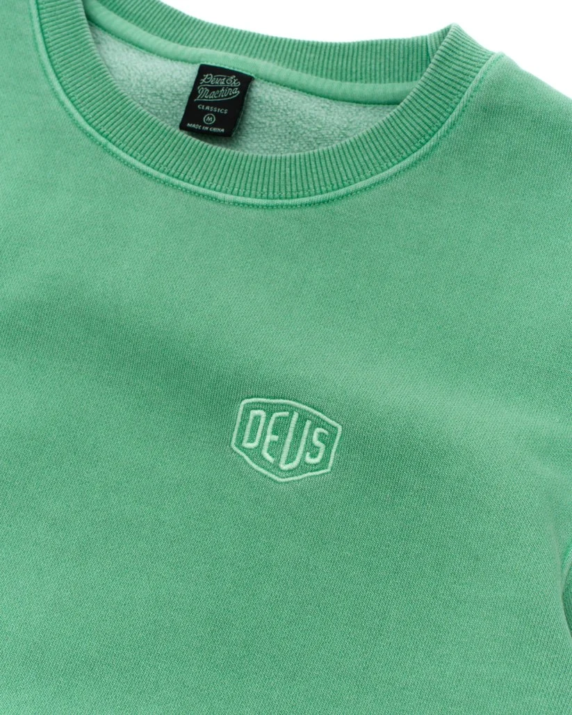 DEUS SHIELD GARMENT DYED CREW - SHALE GREEN - Image 6