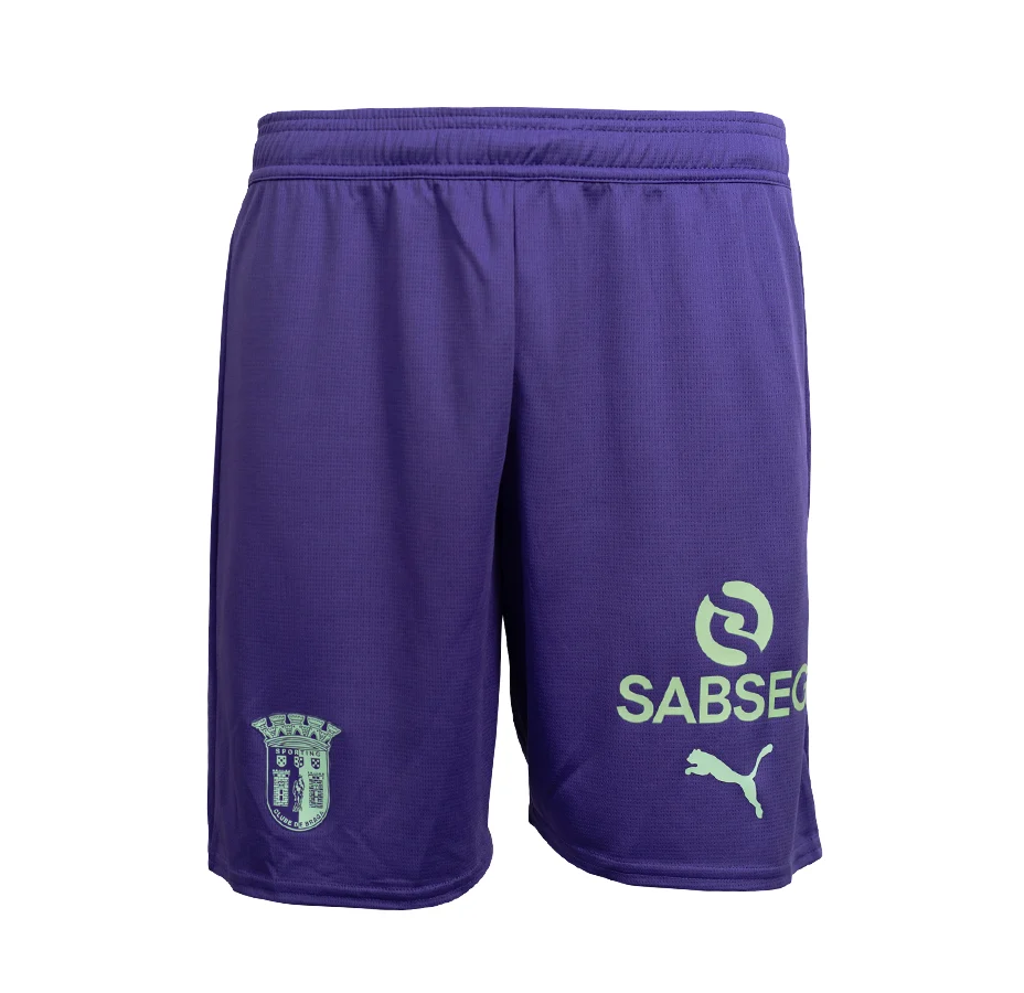 Calção Oficial SC Braga Alternativo 25/26 Adulto Roxo