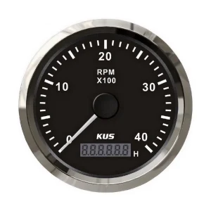 KUS Manómetro Conta Rotações 4000RPM e horas 12/24V IP