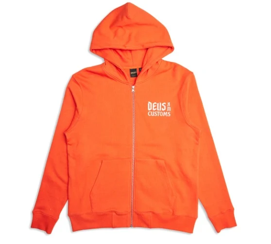 DEUS SUPPORTER ZIP HOODIE - MANDARIN RED - Image 2