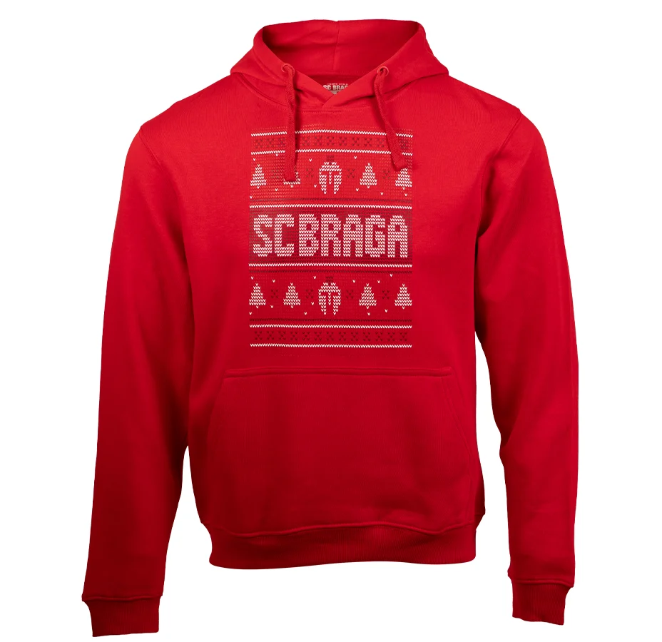 Hoodie SC Braga Natal Adulto Vermelho