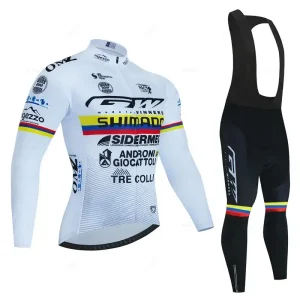 Conjunto Ciclismo Inverno Manga Comprida - Camisola + Calças Suspensórios GW Columbia